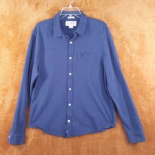 PENGUIN Shirt Mens Large Blue Button Up Slim Fit Cotton Pocket Heritage Logo picture