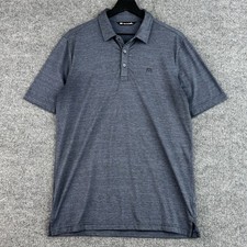 Travis Mathew Performance Polo Shirt Mens M Blue Heather Golf Short Sleeve picture