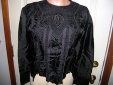 Antique Victorian Embroidered Ladies Black Mourning by Top/Blouse ..Medium picture