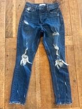 Abercrombie & Fitch High Rise Skinny Jeans Womens 4 (26x25) Blue Distressed picture