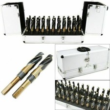 33 PC LARGE SIZE SIZED STEEL METAL SILVER AND DEMING TOOL DRILL BIT SET DEMMING  picture