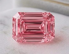 AAA+ 4.25 CT Emerald Cut, Fancy Pink Color VVS1 Diamond  8x11 MM Gemstone + Gift picture