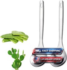 2 PCS Cactus Peeler Spoon, Stainless Steel Pelador De Nopales with Hole Multi-Fu picture