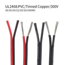 PVC Flexible Electronic Dual Core Wire Tinned Copper Stranded Cable 16 - 30AWG picture