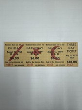 Original 1969 Woodstock Music & Art Fair 3-Day Ticket 04809 Full Stub Rare-UNRIP picture