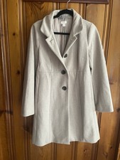 EUC J Crew Wool Peacoat Women's Size 6. Ivory Cream Color Lined Button Up picture