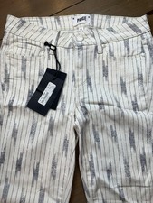 Paige Verdugo Ankle Skinny Jeans Womens 29 White Nori Print Transcend USA picture
