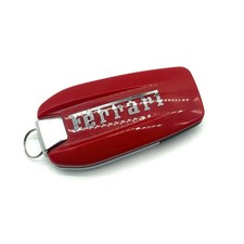 Ferrari Red & Silver 4-Button Remote Smart Key Fob with Emergency Key Blade picture