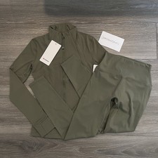 Lululemon Women's 2 Pc Set Green Jacket and Leggings Size 2 - NEXT DAY SHIP picture