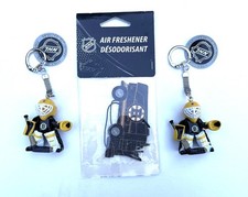 J.F. Sports Two Boston Bruins Goalie Hockey Key Chains  & Bruins Air Freshener. picture