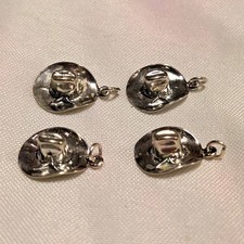 Lot Of 4 VINTAGE Sunwest .925 Sterling Silver Cowboy Hat Charms - picture