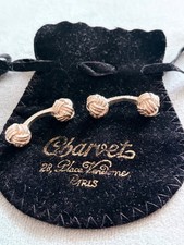 EXTREMELY RARE  ENGRAVED CHARVET PLACE VENDOME SILVER CUFFLINKS AND BAG picture