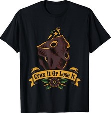 Crux It Or Lose It Rock Climbing Bouldering Tattoo Art T-Shirt picture