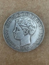 ISLAS FILIPINAS 1897 Coin UN PESO 1 Peso Alfonso XIII picture