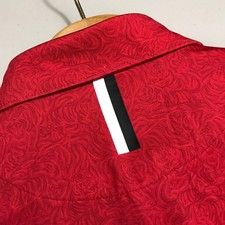 Rhoback Men's Red Printed Performance Golf Polo Shirt Size M picture