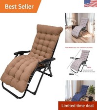 Versatile 61-Inch Lounge Chair Cushion – Soft Pearl Cotton & Secure Ties, Coffee picture