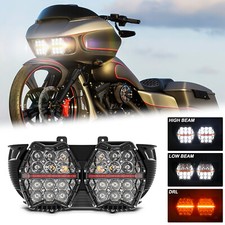 LED Halo Dual Headlight For Harley Road Glide FLTR FLTRX FLTRXS FLTRU 2015-2024 picture