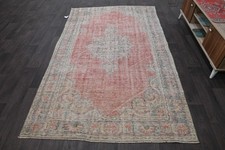 Oushak 5x8,Turkish Rug,vintage,anatolian,RED,kilim,Bohemian,handmade,wool picture