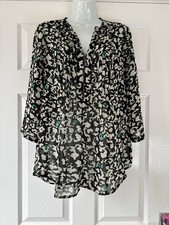 Principles by Ben de Lisi Petite Zip Front Tunic Top Abstract Print Size 16 picture