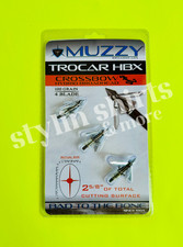 1 pk Muzzy Archery Trocar HBX CROSSBOW Mechanical 4 blade 100 Grain 3 Broadhead picture