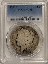 1900 S Morgan Silver Dollar PCGS AG3 Tougher Date Morgan picture