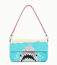 🧡NWT*Staud Timmy Beaded Shoulder Bag Great White Hand-Beaded MSRP$375 Fast Ship picture