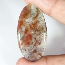 100% NATURAL Green & Red Moss Agate Transparent Oval Cabochon Loose Gemstone m25 picture