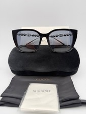 Gucci Sunglasses GG1971SA 002 Black Silver Grey stones 55 19 145 w case picture