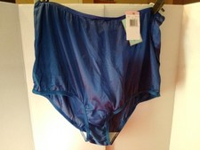 Panties Vanity Fair Perfectly Yours SZ 10 100% Nylon Silky Blue Grannie Panties picture