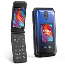 Schok 4G Flip Phone, ATandT/T-Mobile Compatible, Replaceable Shells (Blue/Red) picture