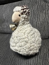 Vintage Makowianka Wool Stuffed Sheep Doorstop W Tags Folk Art picture