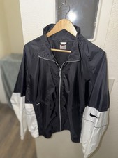 Vtg 1998 NIKE Windbreaker Jacket L Black White 90s Colorblock Track DEADSTOCK OG picture