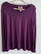 Johnny Was Long Sleeve Scoop Neck Top - Plum picture