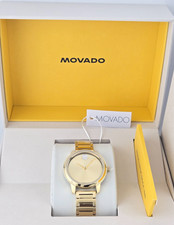 Movado Bold Women's Gold Dial Gold Tone Watch - 3601318 ($750 MSRP) picture