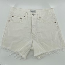 AGOLDE Parker Long High Rise White Denim Shorts A9010-1183 Size 25 picture