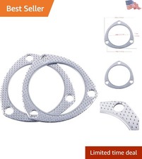 Universal 3.5-Inch Exhaust Flange Set with Leak-Reducing Design - 2 Pieces picture
