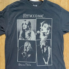 Stevie Nicks Fleetwood Mac band 90s Retro style Black T shirt vtg Size S to 5XL picture