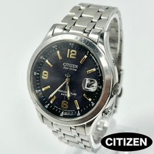 CITIZEN Forma H415-S033004 Eco-Drive Radio Date Black Dial Watch 37.7mm picture