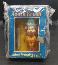 Mighty Mouse Toothbrushes & Stand 1982 Janex NOS Damaged Box picture