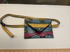 Vibrant Multicolor Faux S SnakeSkin Envelope  Fanny Pack picture