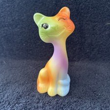 Fenton FAGCA Tie-Dye Happy  Cat Art Glass picture