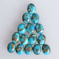 Blue Copper Turquoise Oval Cabochon Loose Gemstone Wholesale Lot picture
