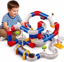 Electric Train Set for Kids Ages 4-8, 2 Trains Flexible Race Track-138 PCs Dual picture