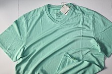 Tommy Bahama T Tee Shirt Coastal Crest V Neck Performance Marina Green Medium M picture