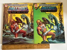 2 Vintage 1984 & 1985 Golden Coloring Book - MOTU Masters of the Universe He-Man picture