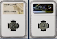 359BC-336BC Greek NGC Genuine Kingdom of Macedon Coin Philip II Apollo Horseman picture