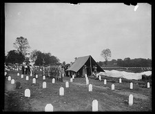 Photo:Cemetery Burial Tent Military Soldiers 1910s Graveyard Scene picture