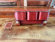 Vintage San Pedro Brown Leather Six 12 Gauge Shell Belt Slide Carrier picture