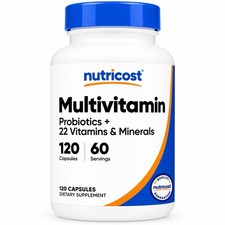 Nutricost Multivitamin Probiotics 22 Vitamins & Minerals 120 Capsules 60 Serving picture