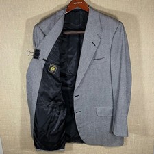 Vtg Oxxford Clothes Cashwool Blazer Jacket Gray Herringbone Gaidry's 42R picture